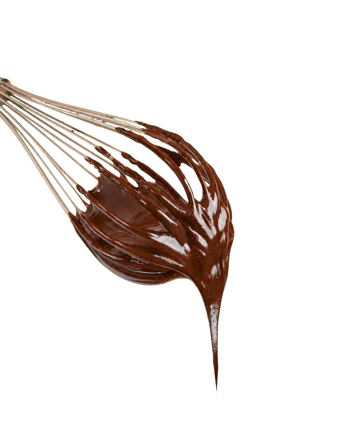 Melted chocolate on a whisk